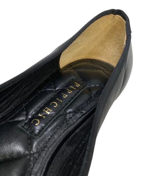 Pippichic（ピッピシック）Pippichic (ピッピシック) CHU CHU PEARL 12 フラットパンプス ブラック サイズ: 36 1/2の古着・服飾アイテム