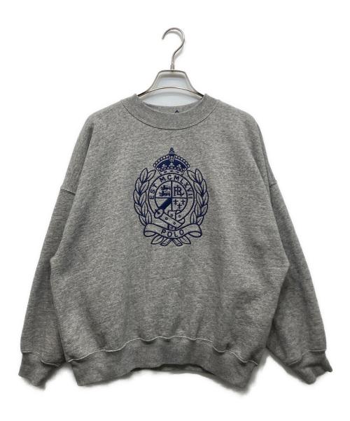 POLO RALPH LAUREN（ポロ・ラルフローレン）POLO RALPH LAUREN (ポロ・ラルフローレン) カレッジロゴ刺繍スウェット グレー サイズ:Sの古着・服飾アイテム