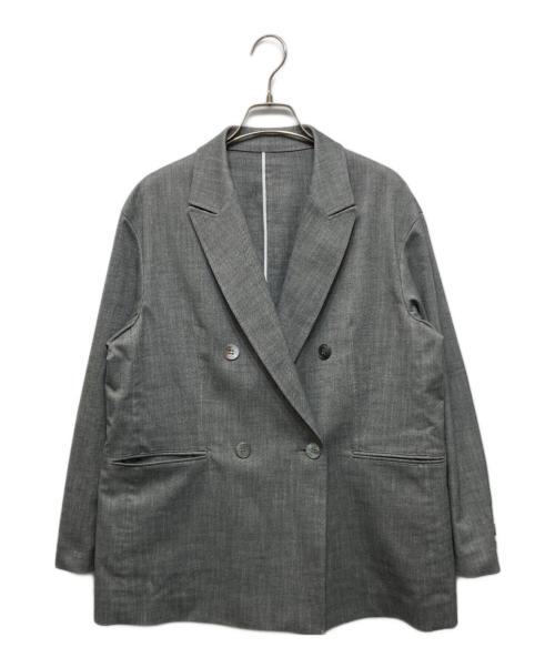 23区（ニジュウサンク）23区 (ニジュウサンク) スラブツイードストレッチ ジャケット グレー サイズ:38の古着・服飾アイテム