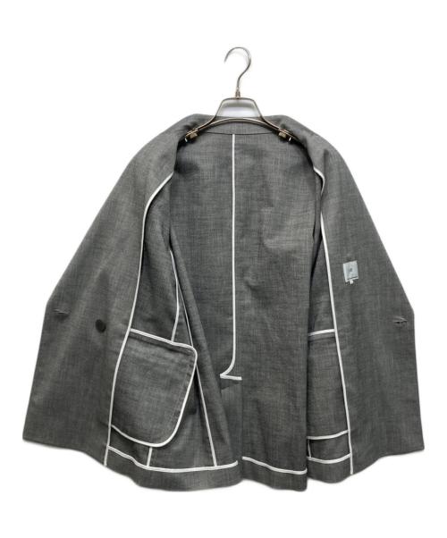23区（ニジュウサンク）23区 (ニジュウサンク) スラブツイードストレッチ ジャケット グレー サイズ:38の古着・服飾アイテム