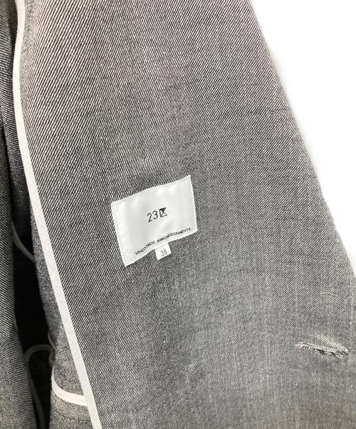 23区（ニジュウサンク）23区 (ニジュウサンク) スラブツイードストレッチ ジャケット グレー サイズ:38の古着・服飾アイテム