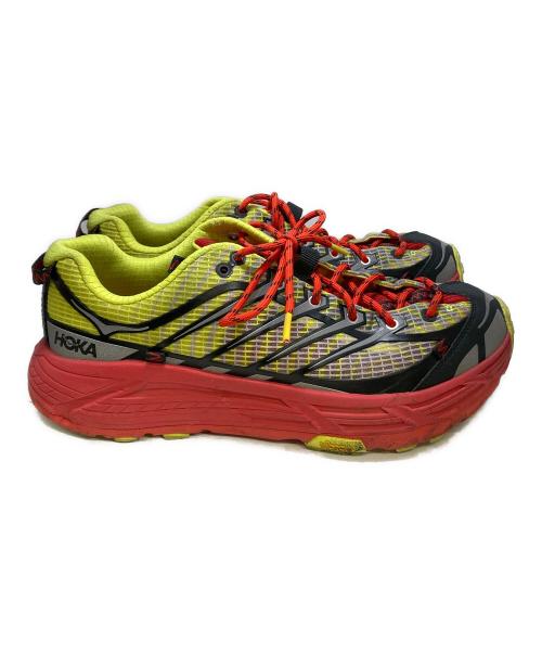 HOKA（ホカ）HOKA (ホカ) Nicole McLaughlin (ニコール マクラフリン) HOKAXNM MAFATE SPEED THREE2 レッド×イエロー サイズ:27.5cmの古着・服飾アイテム