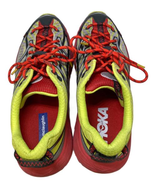 HOKA（ホカ）HOKA (ホカ) Nicole McLaughlin (ニコール マクラフリン) HOKAXNM MAFATE SPEED THREE2 レッド×イエロー サイズ:27.5cmの古着・服飾アイテム