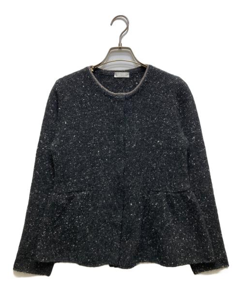 BRUNELLO CUCINELLI（ブルネロクチネリ）BRUNELLO CUCINELLI (ブルネロクチネリ) ミックスニットカーディガン DW5273322 グレー サイズ:XSの古着・服飾アイテム