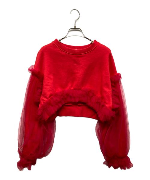 VIVIANO（ヴィヴィアーノ）VIVIANO (ヴィヴィアーノ) jurk チュールフリルスウェット レッド サイズ: Freeの古着・服飾アイテム