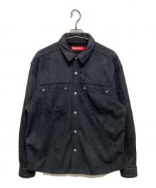 SUPREME（シュプリーム）の古着「Faux Suede Snap Shirts」｜ブラック