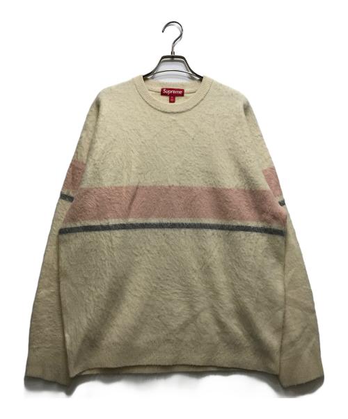 SUPREME（シュプリーム）Supreme (シュプリーム) 25FW Brushed Stripe Sweater（ブラッシュドストライプセーター）/ クルーネックニット アイボリー サイズ:Mの古着・服飾アイテム