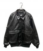 FTCエフティーシー）の古着「LEATHER A-2 FLIGHT JACKET」｜ブラック