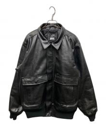FTC（エフティーシー）の古着「LEATHER A-2 FLIGHT JACKET」｜ブラック