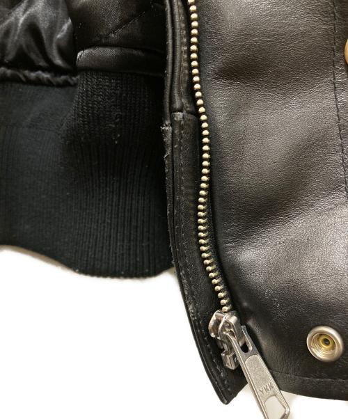 FTC（エフティーシー）FTC (エフティーシー) LEATHER A-2 FLIGHT JACKET ブラック サイズ:Mの古着・服飾アイテム