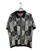 SUPREMEシュプリーム）の古着「Abstract Textured Zip Up Polo」｜グレー×ブラック