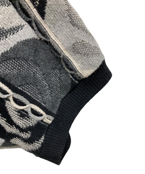 SUPREME（シュプリーム）SUPREME (シュプリーム) Abstract Textured Zip Up Polo グレー×ブラック サイズ:Lの古着・服飾アイテム