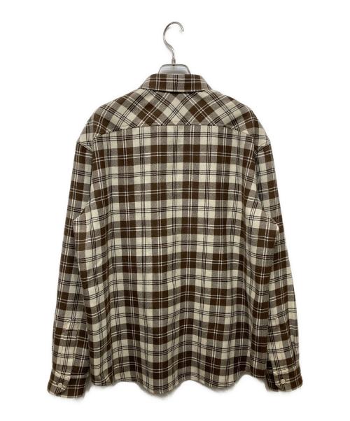 CELINE（セリーヌ）CELINE (セリーヌ) リラックスシャツ ベージュ×ブラウン サイズ:38の古着・服飾アイテム