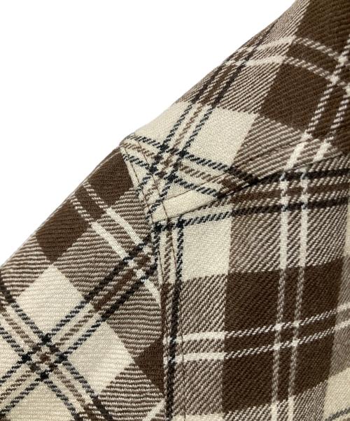 CELINE（セリーヌ）CELINE (セリーヌ) リラックスシャツ ベージュ×ブラウン サイズ:38の古着・服飾アイテム