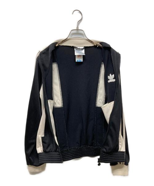 adidas（アディダス）adidas (アディダス) 襟付トラックジャケット ブラック×ホワイト サイズ:Sの古着・服飾アイテム