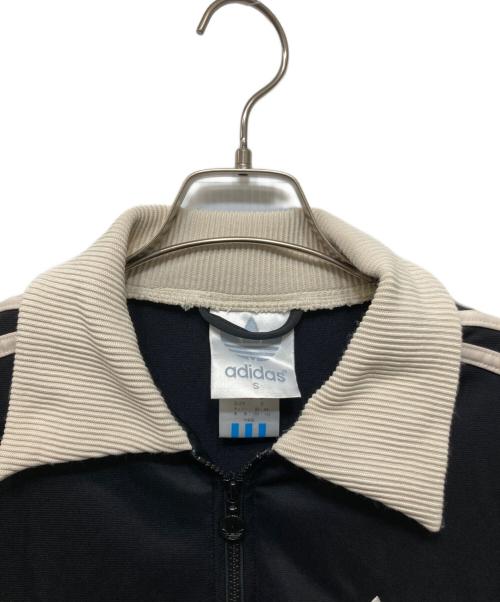 adidas（アディダス）adidas (アディダス) 襟付トラックジャケット ブラック×ホワイト サイズ:Sの古着・服飾アイテム