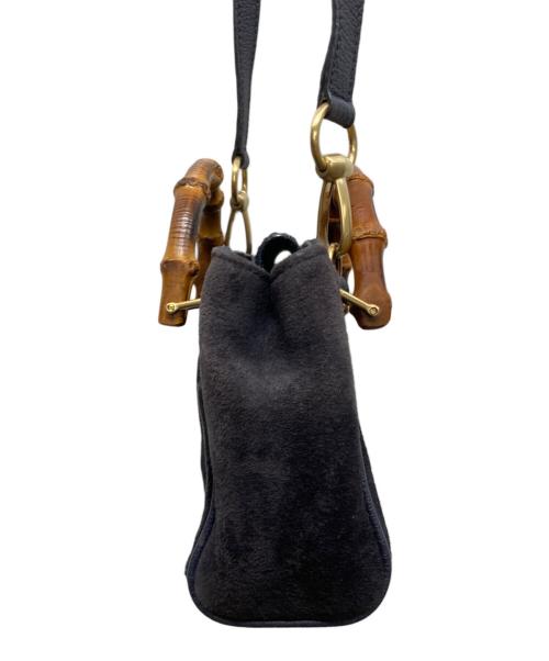 GUCCI（グッチ）GUCCI (グッチ) 2WAYバンブーミニバッグ ダークネイビーの古着・服飾アイテム