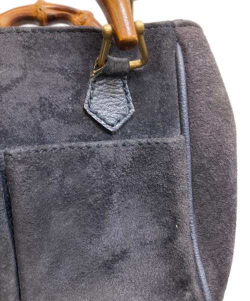 GUCCI（グッチ）GUCCI (グッチ) 2WAYバンブーミニバッグ ダークネイビーの古着・服飾アイテム