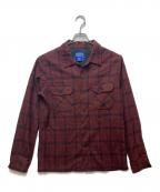 PENDLETONペンドルトン）の古着「00’Ｓ ボードチェックオープンカラーシャツ」｜レッド