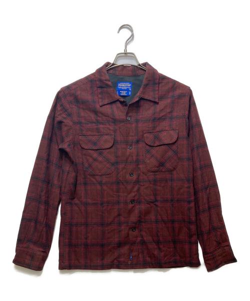 PENDLETON（ペンドルトン）PENDLETON (ペンドルトン) 00’Ｓ ボードチェックオープンカラーシャツ レッド サイズ:Mの古着・服飾アイテム
