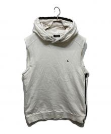 UNDERCOVERISM（アンダーカバーイズム）の古着「ロゴ刺繍 サイドジップ ノースリーブ パーカー」｜ホワイト