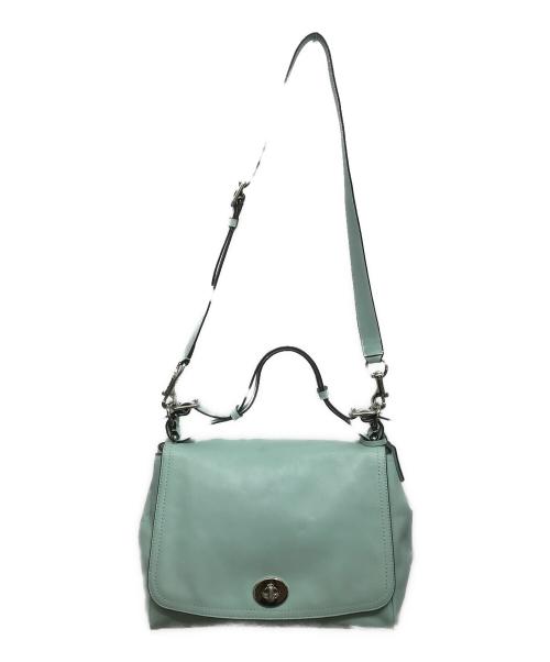 COACH（コーチ）COACH (コーチ) フラップ2WAYバッグ ブルーの古着・服飾アイテム