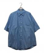 AURALEEオーラリー）の古着「WASHED FINX TWILL BIG HALF SLEEVED SHIRT」｜ブルー
