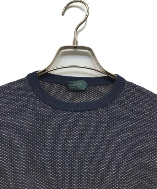 Zanone（ザノーネ）Zanone (ザノーネ) 総柄ニット ネイビー サイズ:50 未使用品の古着・服飾アイテム