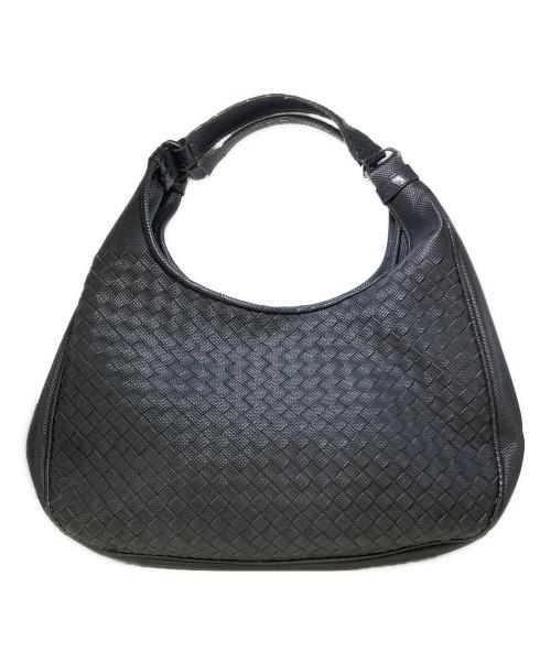 BOTTEGA VENETA（ボッテガベネタ）BOTTEGA VENETA (ボッテガベネタ) イントレチャートカンパーナワンショルダーバッグ ブラックの古着・服飾アイテム