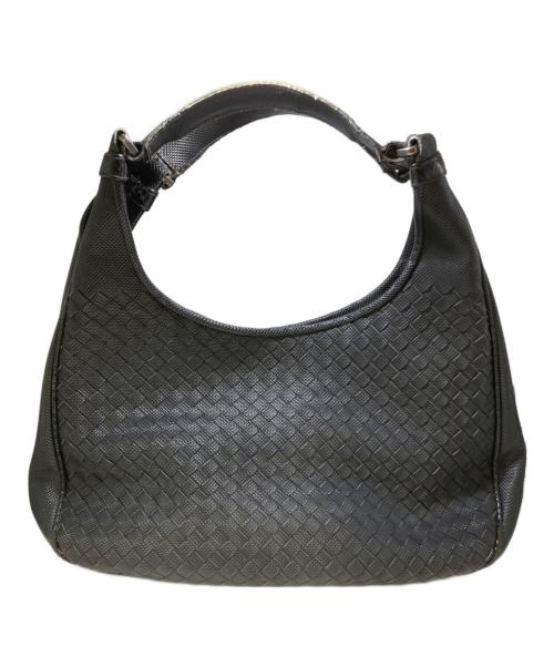 BOTTEGA VENETA（ボッテガベネタ）BOTTEGA VENETA (ボッテガベネタ) イントレチャートカンパーナワンショルダーバッグ ブラックの古着・服飾アイテム