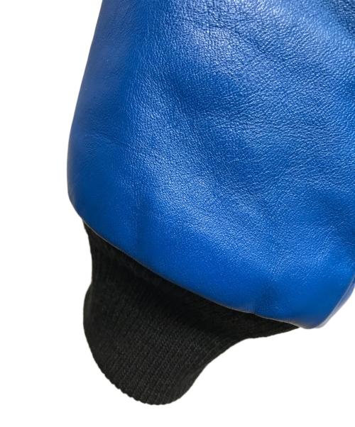 VANSON（バンソン）VANSON (バンソン) チームジャケットレザースタジャン ブラック×ブルー サイズ:不明の古着・服飾アイテム