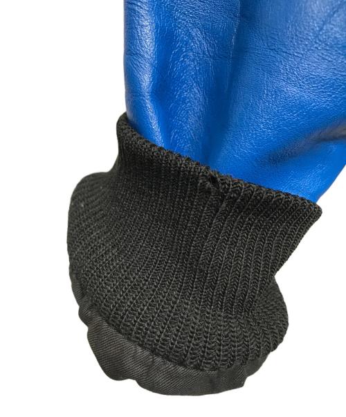 VANSON（バンソン）VANSON (バンソン) チームジャケットレザースタジャン ブラック×ブルー サイズ:不明の古着・服飾アイテム