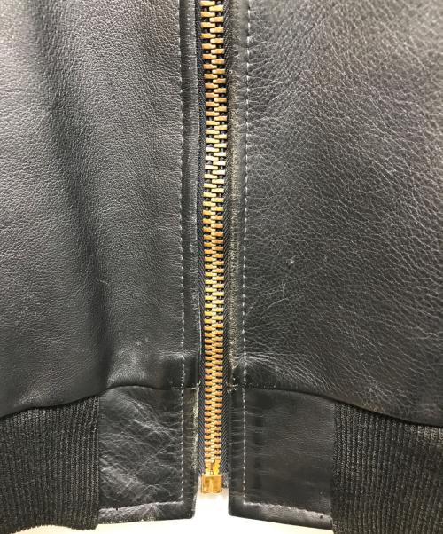 VANSON（バンソン）VANSON (バンソン) チームジャケットレザースタジャン ブラック×ブルー サイズ:不明の古着・服飾アイテム