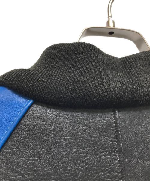 VANSON（バンソン）VANSON (バンソン) チームジャケットレザースタジャン ブラック×ブルー サイズ:不明の古着・服飾アイテム