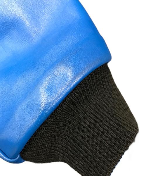 VANSON（バンソン）VANSON (バンソン) チームジャケットレザースタジャン ブラック×ブルー サイズ:不明の古着・服飾アイテム