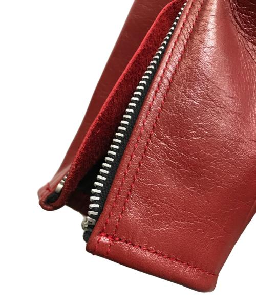 THREEFACE（スリーフェイス）THREEFACE (スリーフェイス) ダブルライダースジャケット レッド サイズ:Sの古着・服飾アイテム