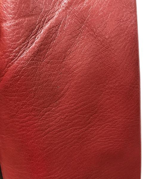 THREEFACE（スリーフェイス）THREEFACE (スリーフェイス) ダブルライダースジャケット レッド サイズ:Sの古着・服飾アイテム