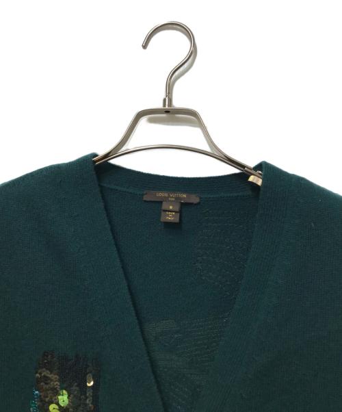 LOUIS VUITTON（ルイ ヴィトン）LOUIS VUITTON (ルイ ヴィトン) スパンコールロングカーディガン グリーン サイズ:Sの古着・服飾アイテム