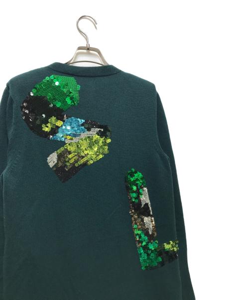 LOUIS VUITTON（ルイ ヴィトン）LOUIS VUITTON (ルイ ヴィトン) スパンコールロングカーディガン グリーン サイズ:Sの古着・服飾アイテム