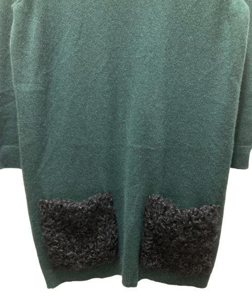 LOUIS VUITTON（ルイ ヴィトン）LOUIS VUITTON (ルイ ヴィトン) タートルネックカシミヤニットワンピース カシミヤ100% グリーン サイズ:Sの古着・服飾アイテム