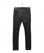 Saint Laurent Parisサンローランパリ）の古着「Waxed Raw Hem Jeans」｜ブラック