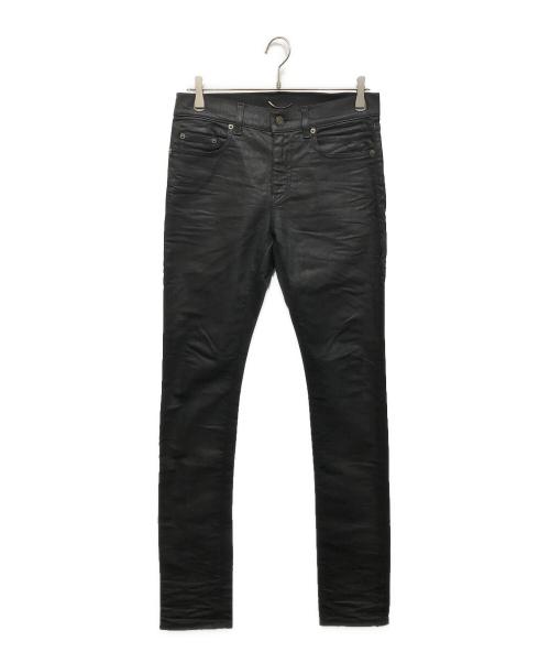 Saint Laurent Paris（サンローランパリ）Saint Laurent Paris (サンローランパリ) Waxed Raw Hem Jeans ブラック サイズ:28の古着・服飾アイテム