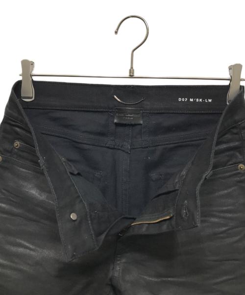 Saint Laurent Paris（サンローランパリ）Saint Laurent Paris (サンローランパリ) Waxed Raw Hem Jeans ブラック サイズ:28の古着・服飾アイテム