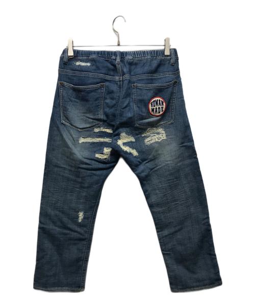HUMAN MADE（ヒューマンメイド）HUMAN MADE (ヒューマンメイド) ダメージ加工スウェットパンツ インディゴ サイズ:Sの古着・服飾アイテム