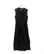 ne quittez pasヌキテパ）の古着「STRIPE CUTWORK EMBROIDERY」｜ブラック