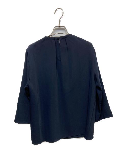E by eclat（イーバイエクラ）E by eclat (イーバイエクラ) 【とろみ】揺れ感ドレープブラウス ネイビー サイズ:40の古着・服飾アイテム