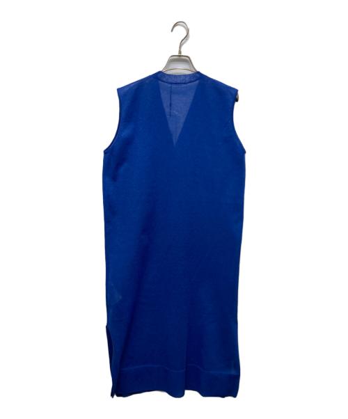 BEIGE（ベイジ）BEIGE (ベイジ) 【洗える】MILANO / リネン混シアーロングジレカーディガン ブルー サイズ:4の古着・服飾アイテム