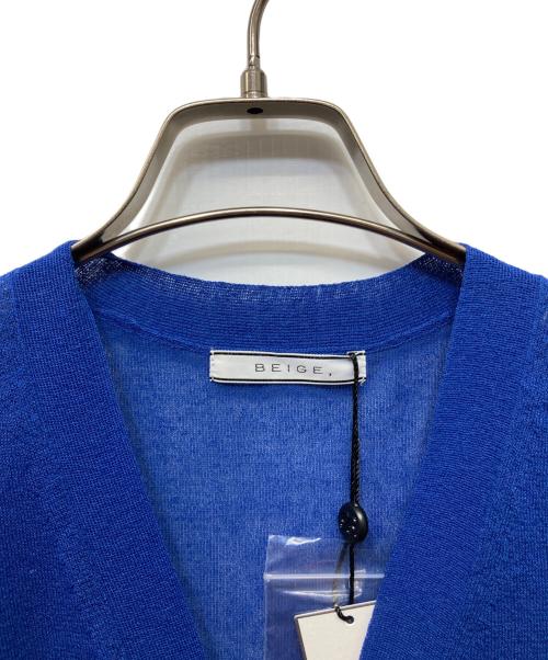 BEIGE（ベイジ）BEIGE (ベイジ) 【洗える】MILANO / リネン混シアーロングジレカーディガン ブルー サイズ:4の古着・服飾アイテム