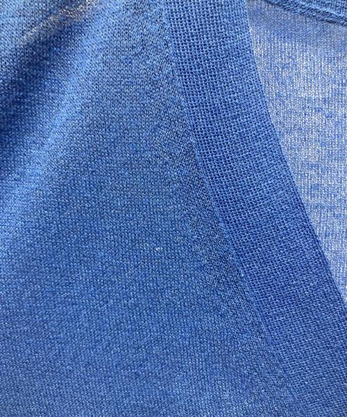 BEIGE（ベイジ）BEIGE (ベイジ) 【洗える】MILANO / リネン混シアーロングジレカーディガン ブルー サイズ:4の古着・服飾アイテム