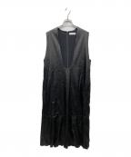 SACRAサクラ）の古着「SYNTHETIC LEATHER OP」｜ブラック